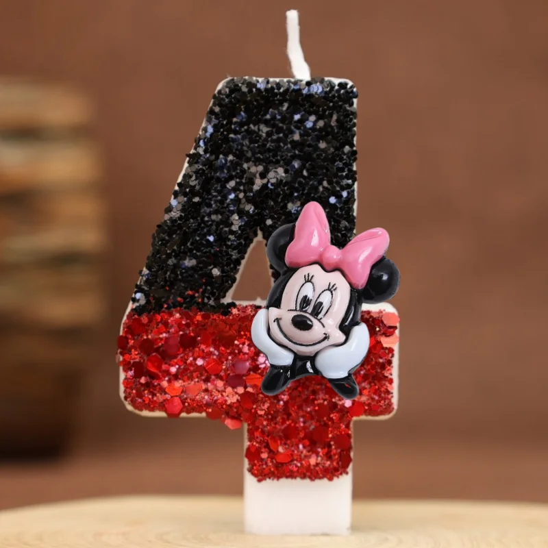 حار عيد ميلاد سعيد عدد 0-9 الشموع الكرتون ميكي ميني ماوس شمعة كعكة قطاعات الكيك لوازم الديكور الطرف لتقوم بها بنفسك الهدايا