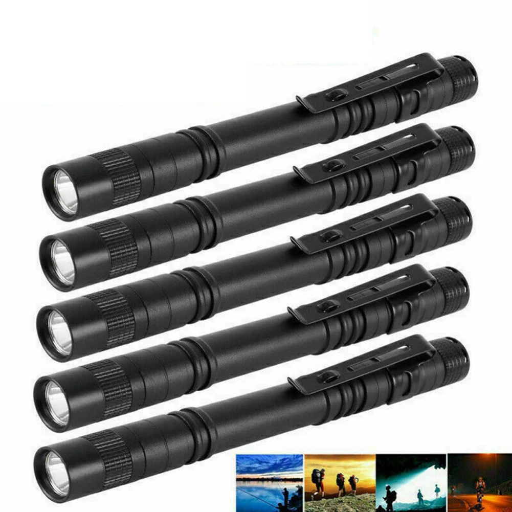 10pcs/lot Pen Light Portable Mini LED Pen Flashlight Night Lamp for Camping Working Fishing Outdoor Hiking Emergency Flash Light