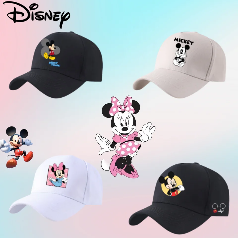 Disney Mickey Minnie hombres y mujeres nuevo lindo patrón de dibujos animados simple creativo casual salida moda sombrilla gorra de béisbol