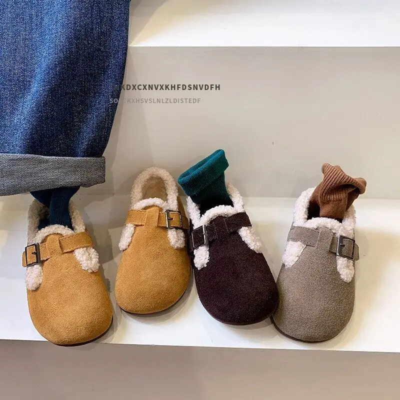 Sapatos de pelúcia para meninos e meninas, botas de algodão quente, sapatos engroçados, sapatos infantis, inverno, moda, 2023