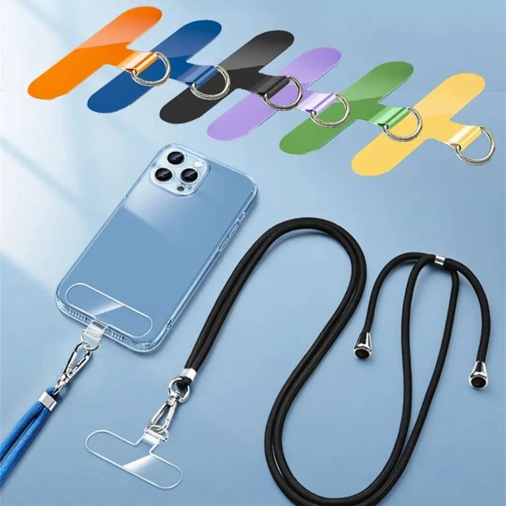 6pcs Universal Transparent Phone Lanyard Card Replacement Gasket TPU Phone Case Card Anti-lost Detachable Fixed Card Men Women