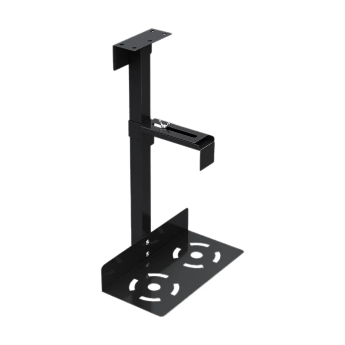 Universal PC Case Holder Adjustable Host Box Stand Versatile Under Desk or Wall Side Mount, Cpu Stand Lift Black