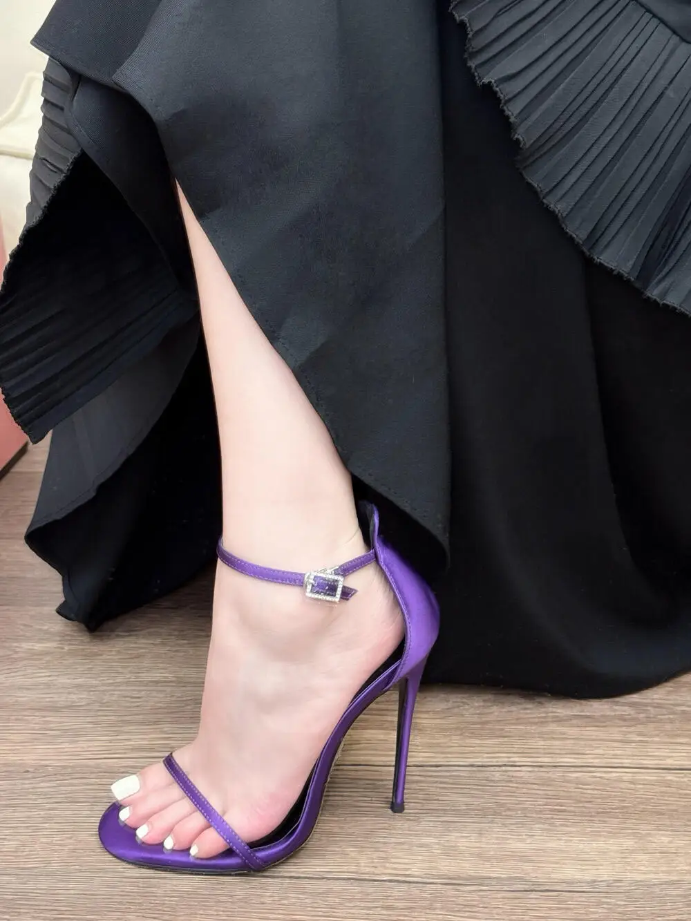 الجنس المفتوحة تو الإناث مضخات الصيف موضة غرامة الكعوب النساء الصنادل مشبك حزام خنجر سيدة فستان أحذية Zapatos Mujer #4