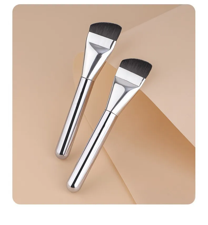 1 pieza de brochas de maquillaje para base líquida delgada en ángulo, máscara, base, brocha de maquillaje, crema BB, herramientas aplicadoras ultrafinas sin defectos
