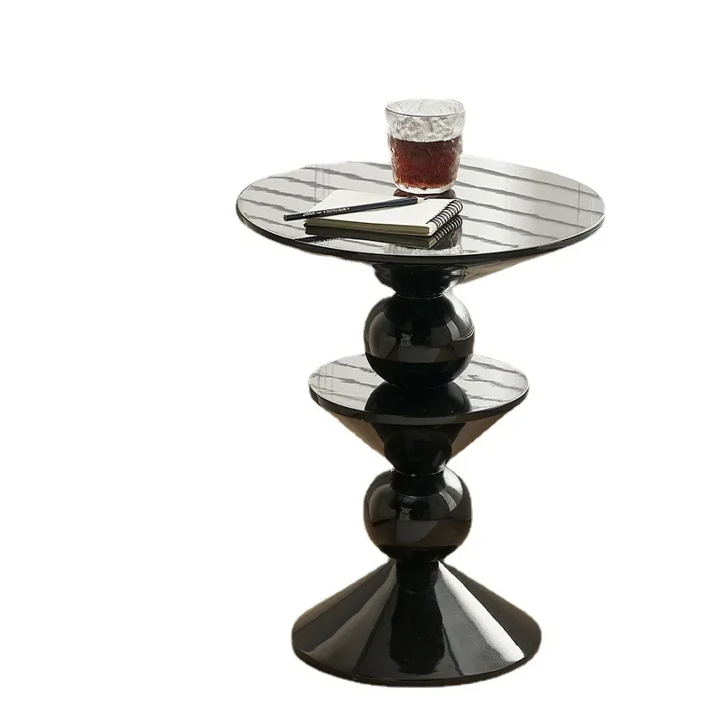 

Italian minimalist living room small coffee table, retro corner table, modern simple round, household small apartment tea table