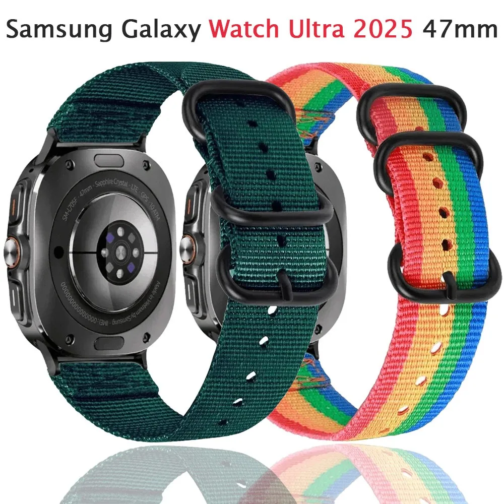 النايلون حلقة الفرقة لساعة سامسونج جالاكسي الترا 2025 47 مللي متر الرياضة مريحة استبدال سوار غالاكسي ساعة الترا 47 مللي متر Correa