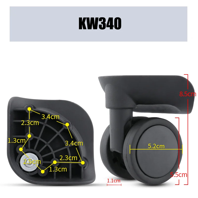 For TUCANO KW340 Universal Wheel Replacement Suitcase Smooth Silent Shock Absorbing Wheel Accessories Wheels Casters Repair