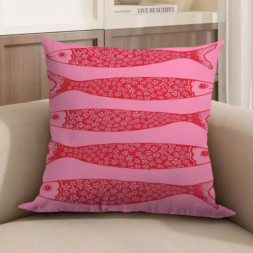 

Japanese Autumn Swordfish Painting Office Cushion Pillowcase Car Cushion Cover45X45CM Lumbar Pillowcase Sofa Pillowcover