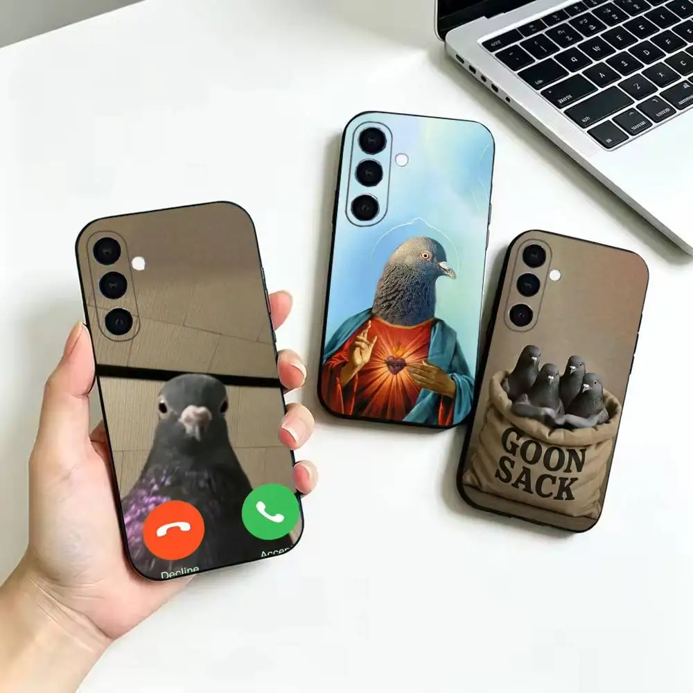 F-Funny S-silly P-pigeon Soft Silicone Protective Cover, Suitable for Samsung Galaxy A02S,A12-A52,A21S,A31,A41,A51,A71-A73,A30S