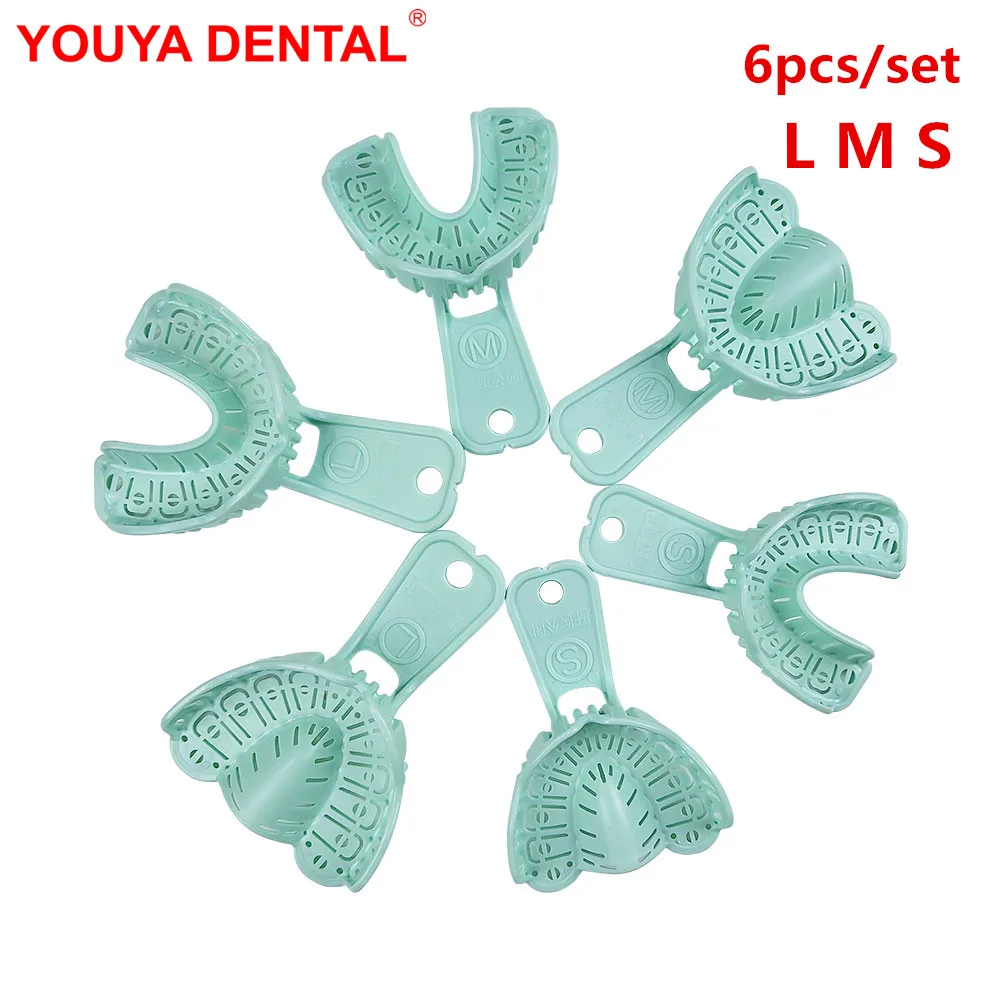 

6pcs/set Dental Implant Impression Tray Holder Plastic L M S Teeth Trays Dentist Material Oral Care Tool Dentistry Lab Equipment