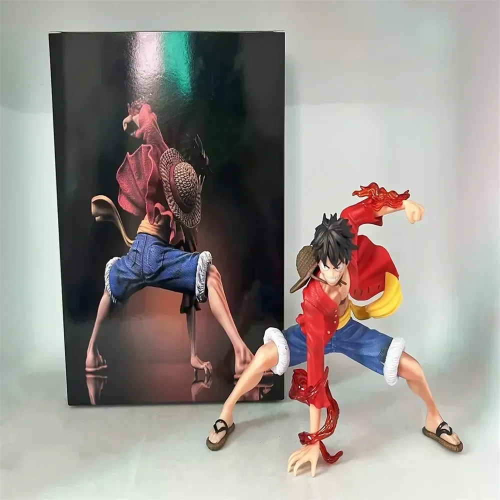 

New 17cm One Piece Anime Character Battle Painting Style Luffy Second Gear Pose Hand Do Model Collection Toys For Children Gifts