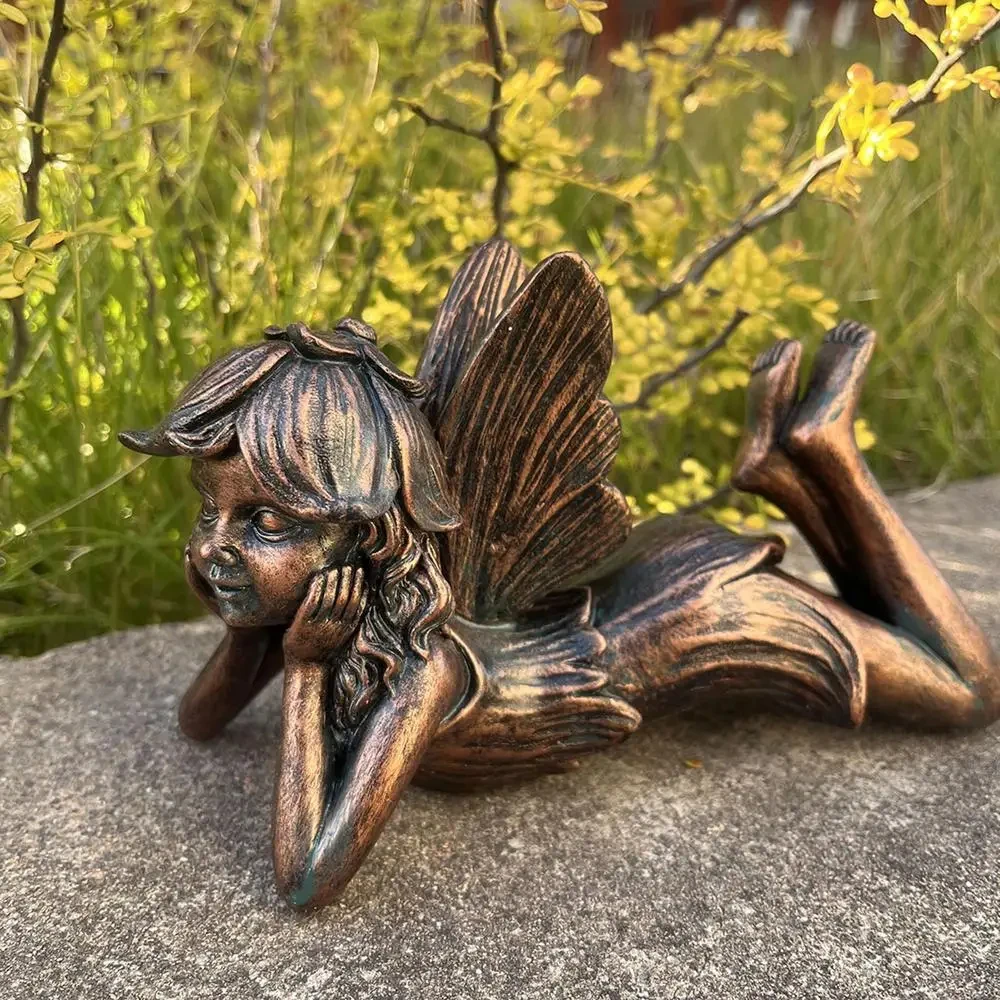 

Fairies Angels Girl Figurines Courtyard Garden Miniatures Romantic Fairytale Exquisite For Balcony Porch Ornaments Rainproof