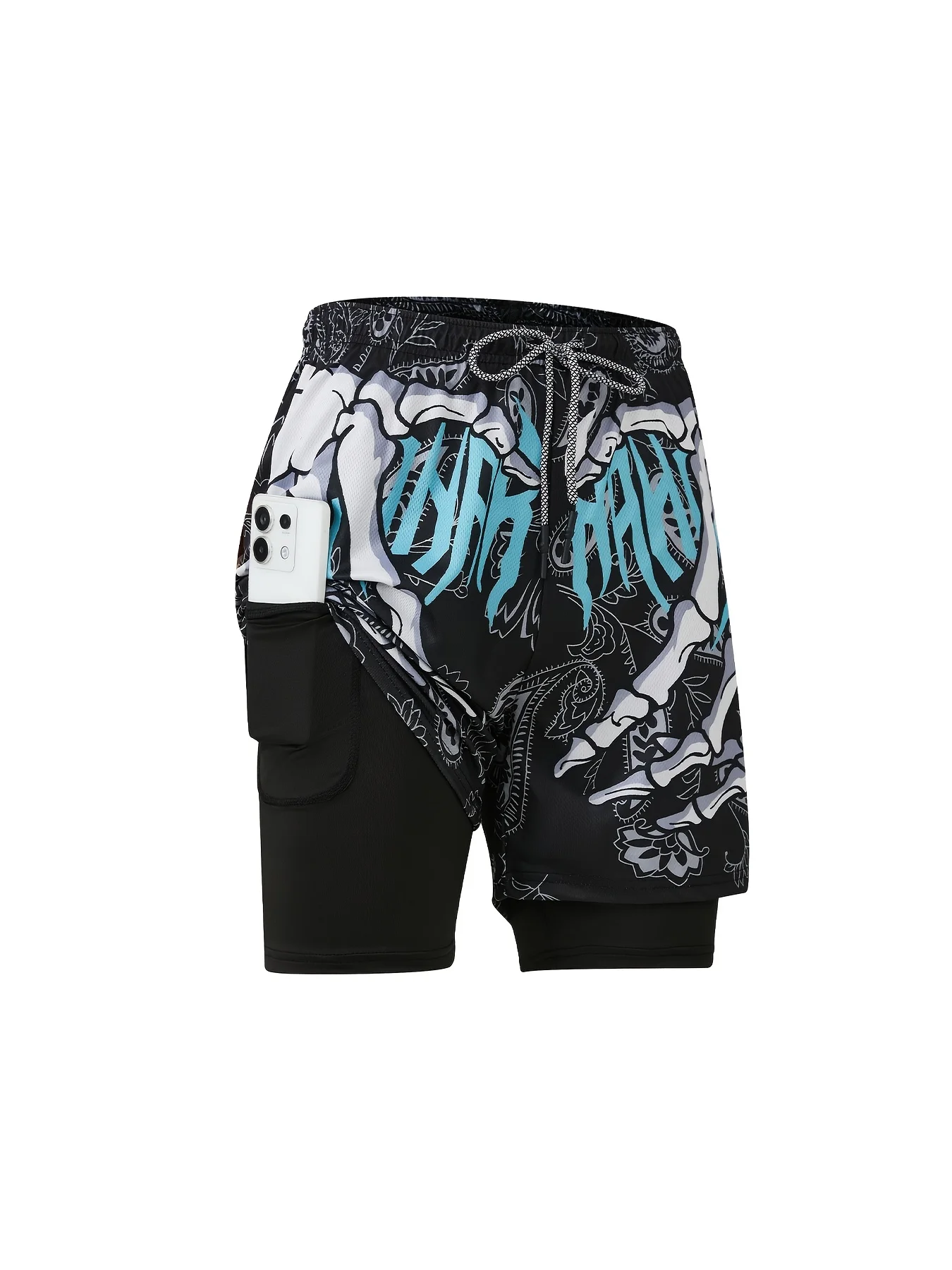 

Летние мужские спортивные удобные дышащие шорты с 3D принтом черепа, подходящие для фитнеса, бега, пляжа и повседневной носки