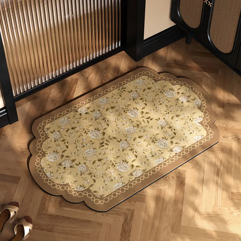 American Retro Bathroom Floor Mat, Diatomaceous Earth Absorbent Pad, Bathroom Sink, Non Slip Foot Mat at the Entrance, Door Mat