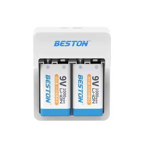 2-slot 9V Rechargeable Battery Charger + LED Indicator Lithium/NiMH Battery 9V Battery Intelligent Charger