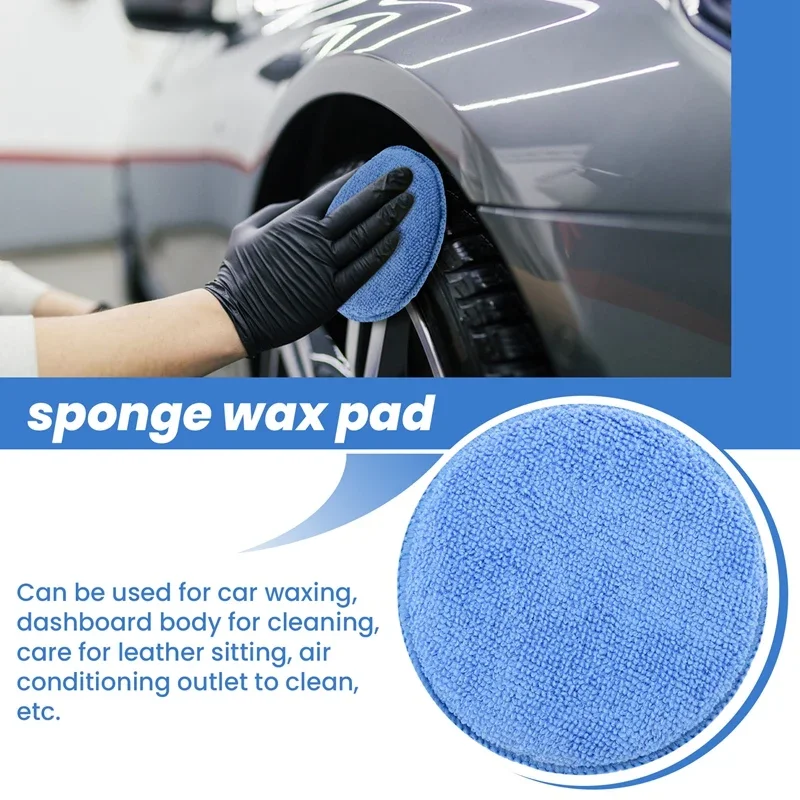 Aplikator Lilin Serat Mikro 5 Inci Bantalan Spons Busa Pemoles Waxing Ultra Lembut untuk Waxing Mobil, Pemolesan & Detail Alat Bersih