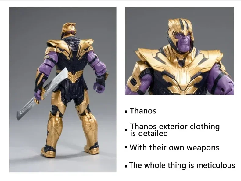 Original 18CM Avengers Legend Figur Wolverine Deadpool Thanos Hulk Iron Man Spider-Man Gwen Scarlet Captain Statue Figur Spielzeug – Detail 7