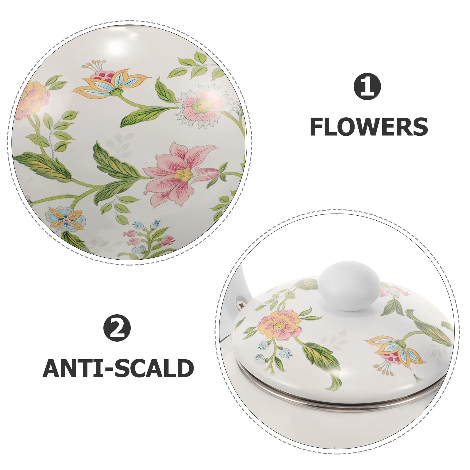 

Enamel Stovetop Whistling Kettle Thickened Design Large Capacity Water Kettle for Tea Brewing Compatible Induction Gas Cooking