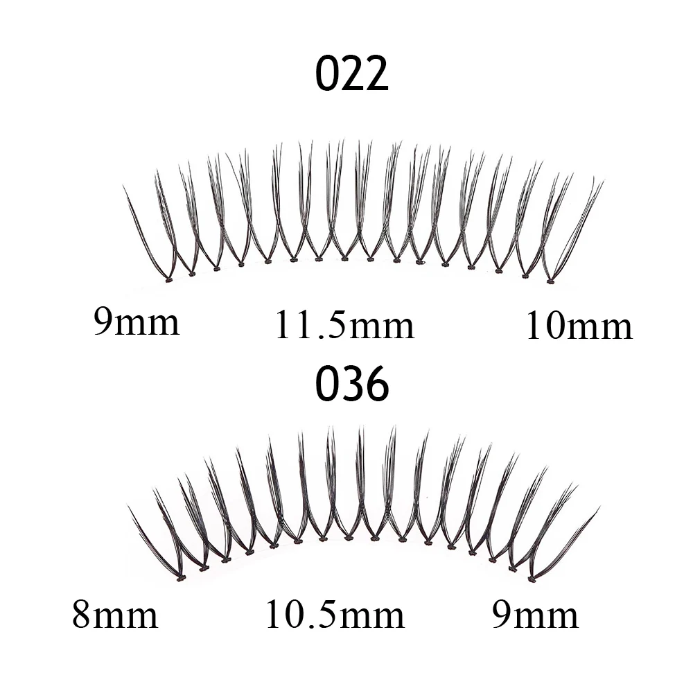 10 pares de cílios postiços com 1 pc pinça grátis extensão de cílios tira transparente em forma de u cílios postiços maquiagem diária dos olhos chicote