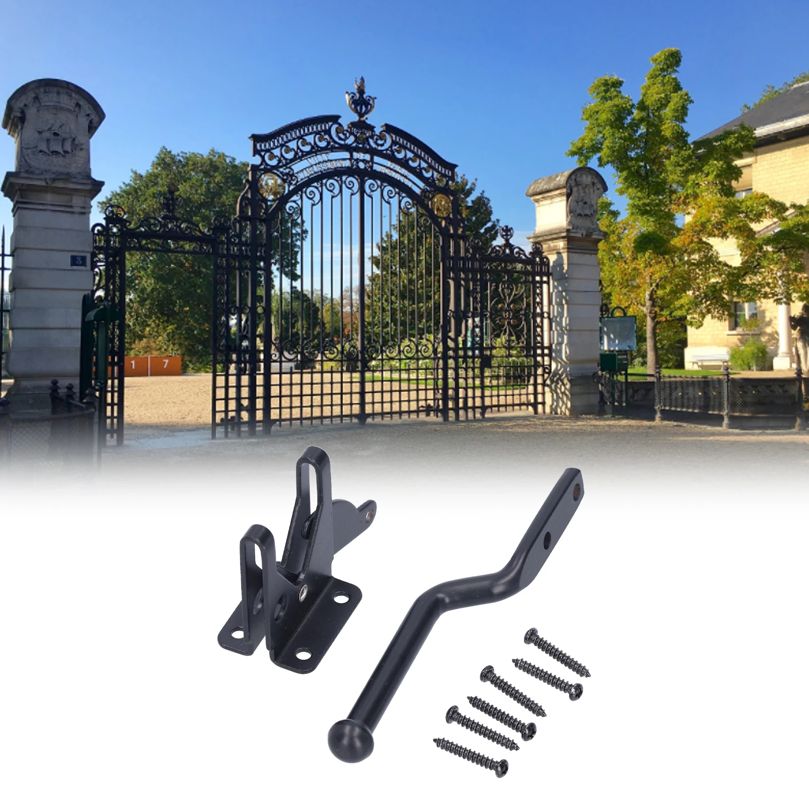 

Gate Latch Kit RustProof Carbon Steel Fence Bolt Lock Safety Door Hardware Fittings