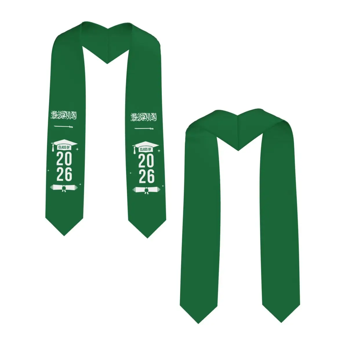 Class Of 2026 Saudi Arabia Flag Graduation Stole Sash Scarf For International Students Proud 183CM Long