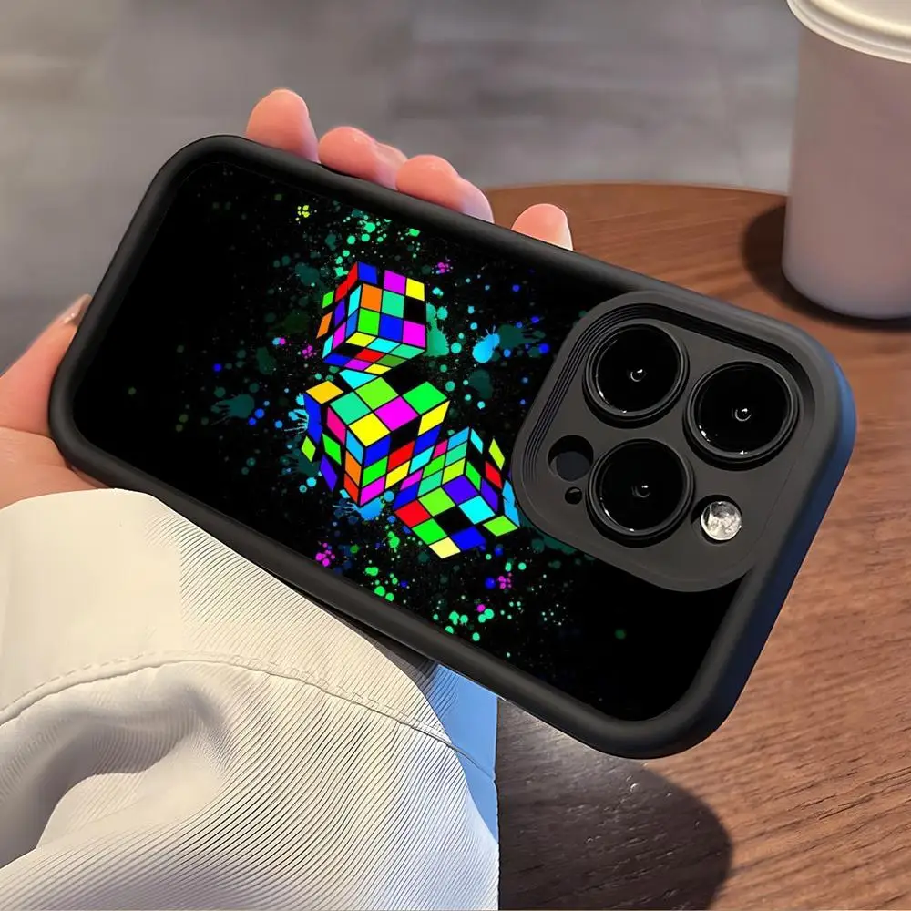 

Модный чехол для телефона Fashion Cubic из утолщенного ТПУ для iPhone 17 16 15 14 13 12 11 Air Pro Max Plus, красочный, роскошный, красивый