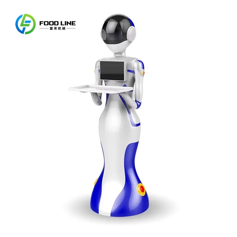 Customized CE Certified Intelligent Humanoid Waiter Robot, Automatic Food Delivery Service Robot for Restaurant Catering