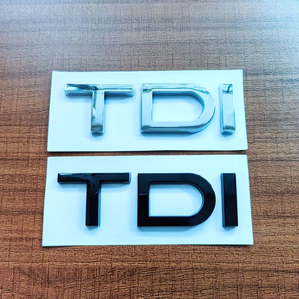 3d ABS Chrome Black Logo TDI Emblem Letters Decal Car Trunk Badge For Q2 Q3 Q5 Q7 A5 A6 A7 A8 A4 A3 TDI Sticker Accessories