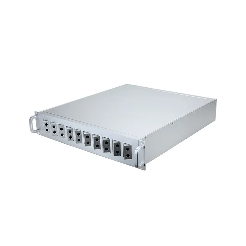 Gabinete industrial de alumínio personalizado do chassi da caixa do amplificador da montagem em rack de 19 polegadas 2u