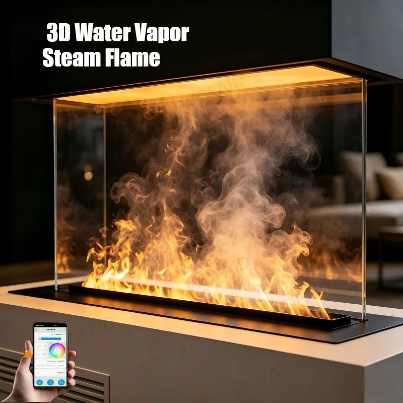 

Electric Fireplace with Crackling and Burning Sound effect fireplace mist technology firebox 3D Realistic Steam Flame fire place