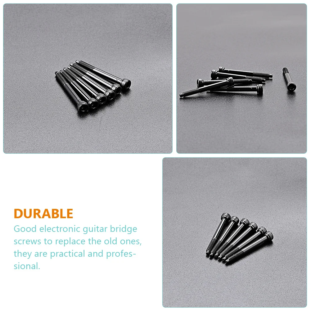 

6pcs Electric Saddle Locking String Fixing Metal Replacement Parts Saddle Bridge Guitar Replacement Bridge Screws Guitar Metal
