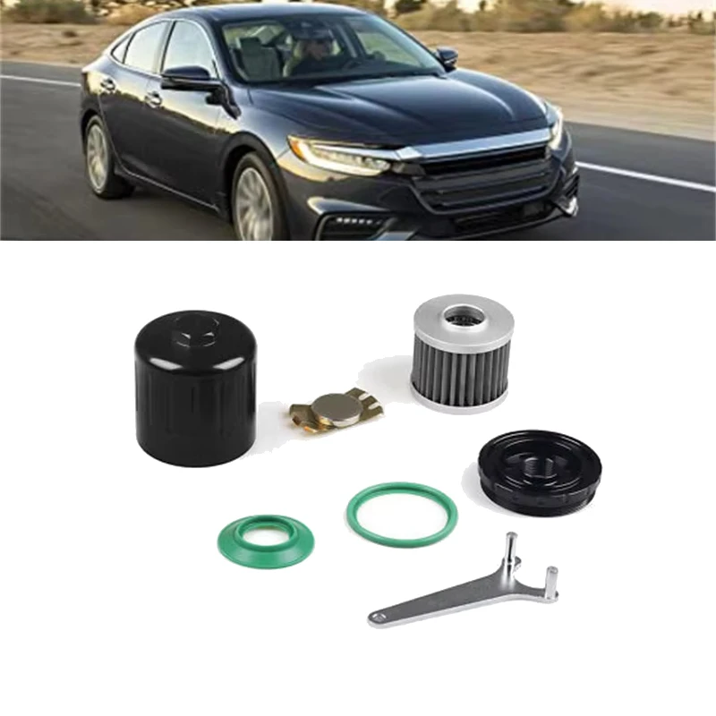 M20x1.5 Black Oil Filter with Magnet CNC Shell Cleaner 3/4-16UNF Thread 304 Stainless Steel High Flow Filter Washable