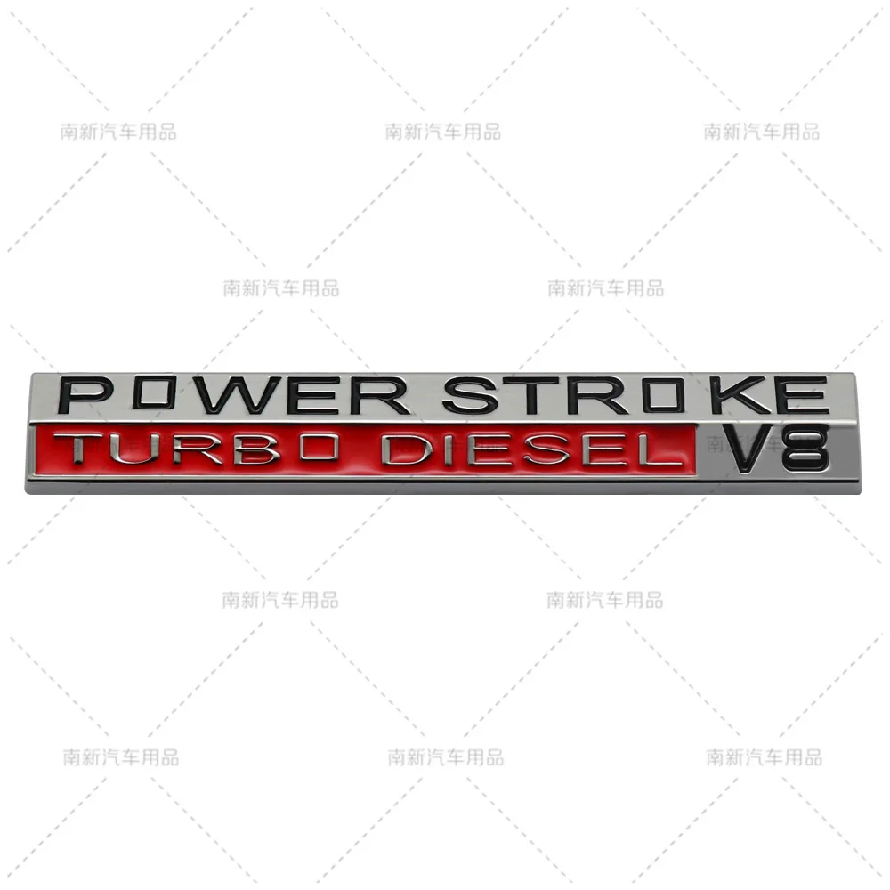 3D POWER STROKE V8 TURBO Metal Letter Badge Sticker Fit Ford Pickup Side Wing Rear Tail Truck Styling Modification Parts