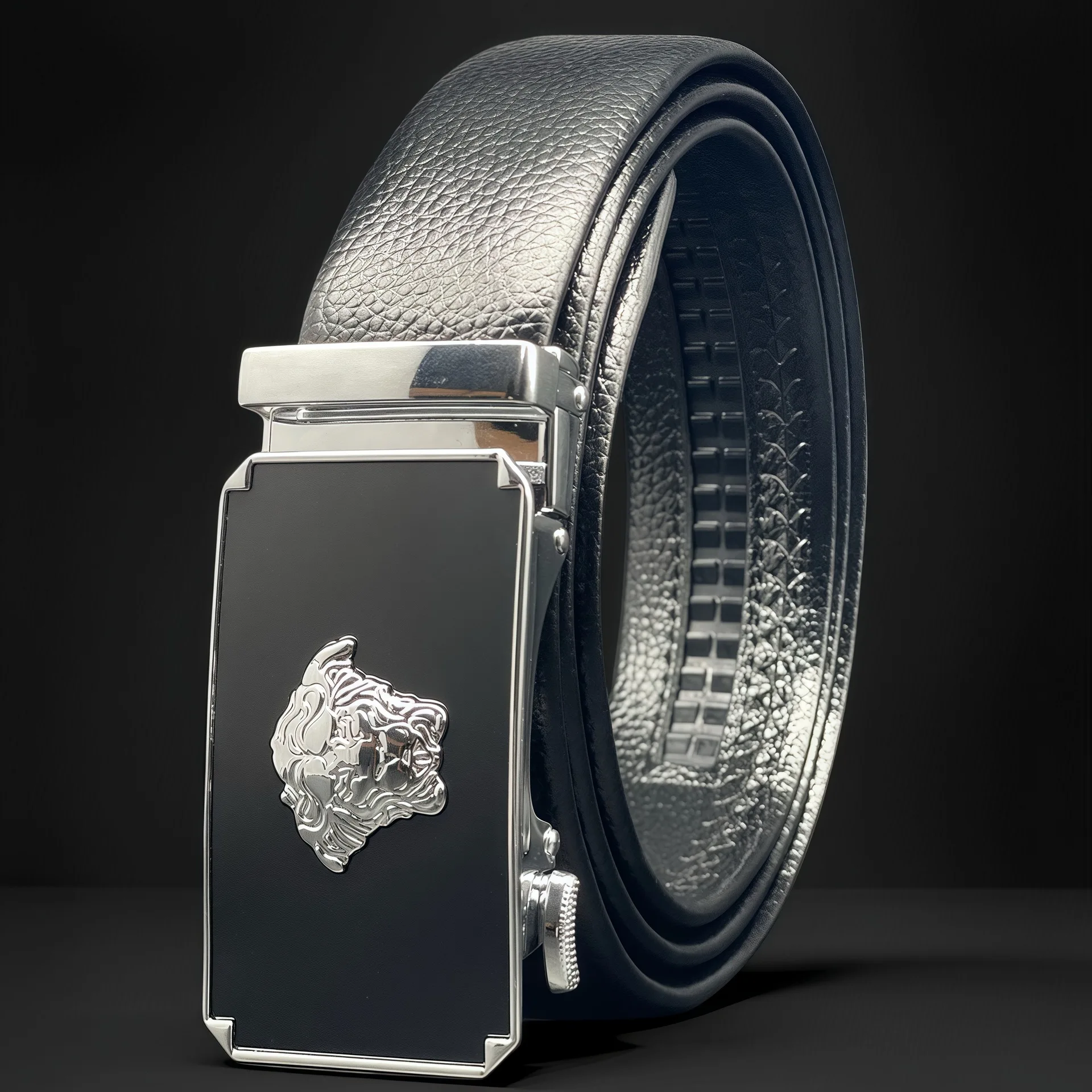 cintos-de-couro-preto-masculinos-com-fivelas-automaticas-cinto-de-ratchet-embossado-para-vestidos-e-jeans-presente-para-casamento-e-negocios