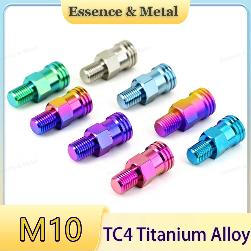 TC4 Titanium Alloy Mirror Riser Screws M10 Motorcycle Rearview Mirror Adapter Bolts Positive Reverse Thread Modification Parts