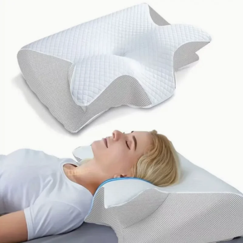 

Deep Sleep Neck Pillow Butterfly Slow Rebound Memory Cotton Cervical Spine Pillow Soft Yet Firm Support Shoulder Relaxation