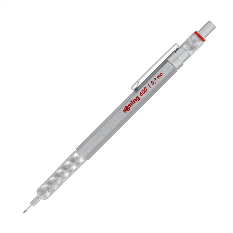 Rotring 600 Mechanical Pencils 0.7mm 0.5mm Professional Drawing Sketching Pens Metallic Body Hexagon Holder