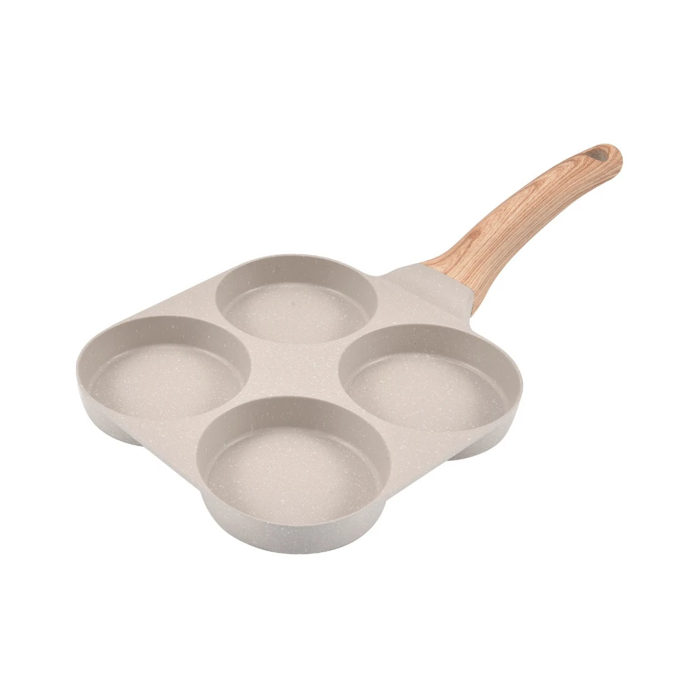 3/4 Hole Omelette Pot Nonstick Flats Bottomed Egg Steak Pot Divided Household Breakfast Egg Burger Frying Pan Universal Stove