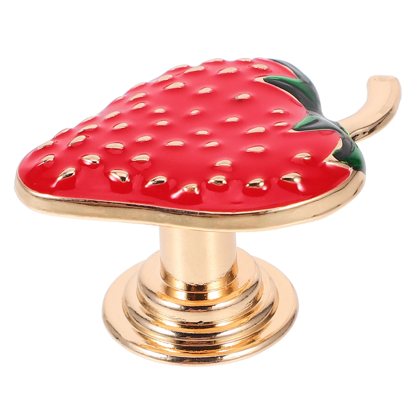 Manopola del cassetto dell'armadio in lega di zinco a forma di fragola, dimensioni compatte, leggera, sicura, durevole, con maniglia decorativa