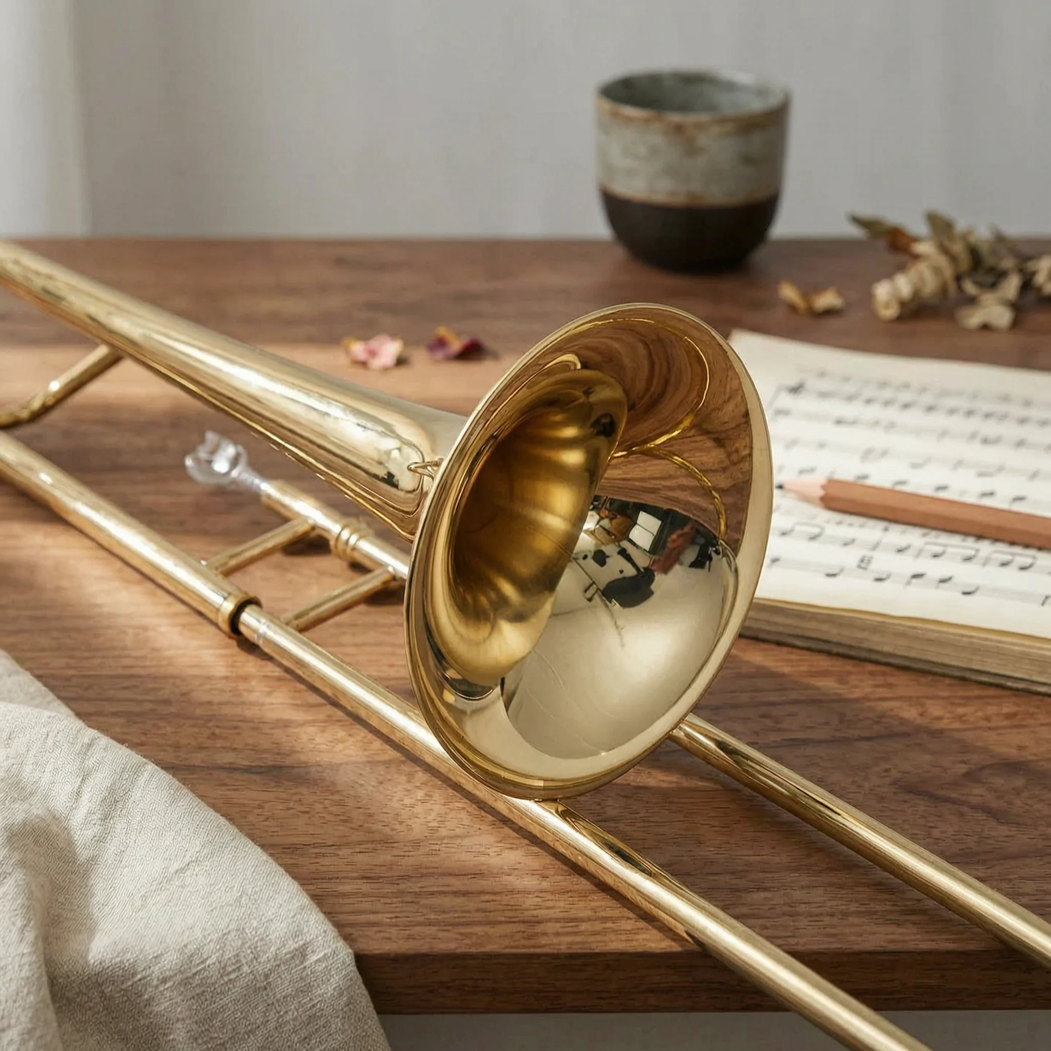 Медный инструмент-слайдер B-Flat с чехлом, большой колокол, гладкий и чистый звук, для студентов