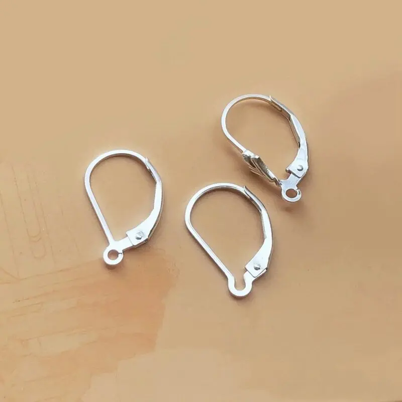 925 فضة فلور دي ليز Leverback ث/حلقة عادي Leverback الفضة سلك الأذن للمجوهرات اكسسوارات المشبك ل Earri