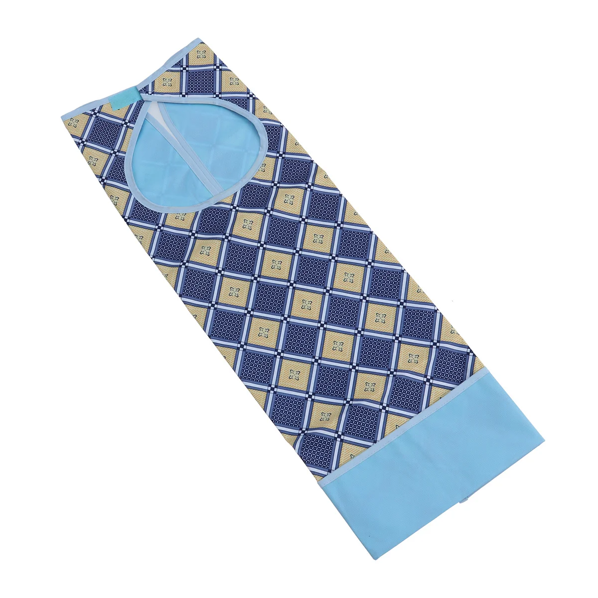 

Flower Plaid Double Layer Adult Waterproof Bib Mealtime Clothing Protector Machine Washable Crumb Catcher Waterproof Clothing