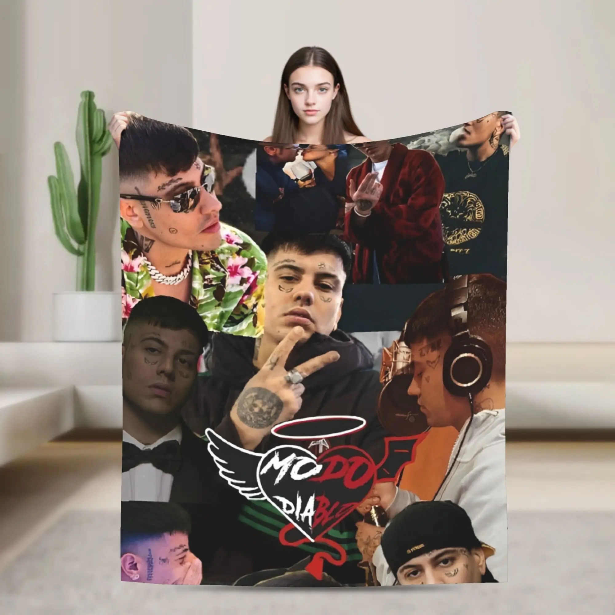 

Hip Hop DUKI Rapper Fleece Blanket Custom Throw Blanket for Sofa Bedding Lounge 150*125cm Bedspreads