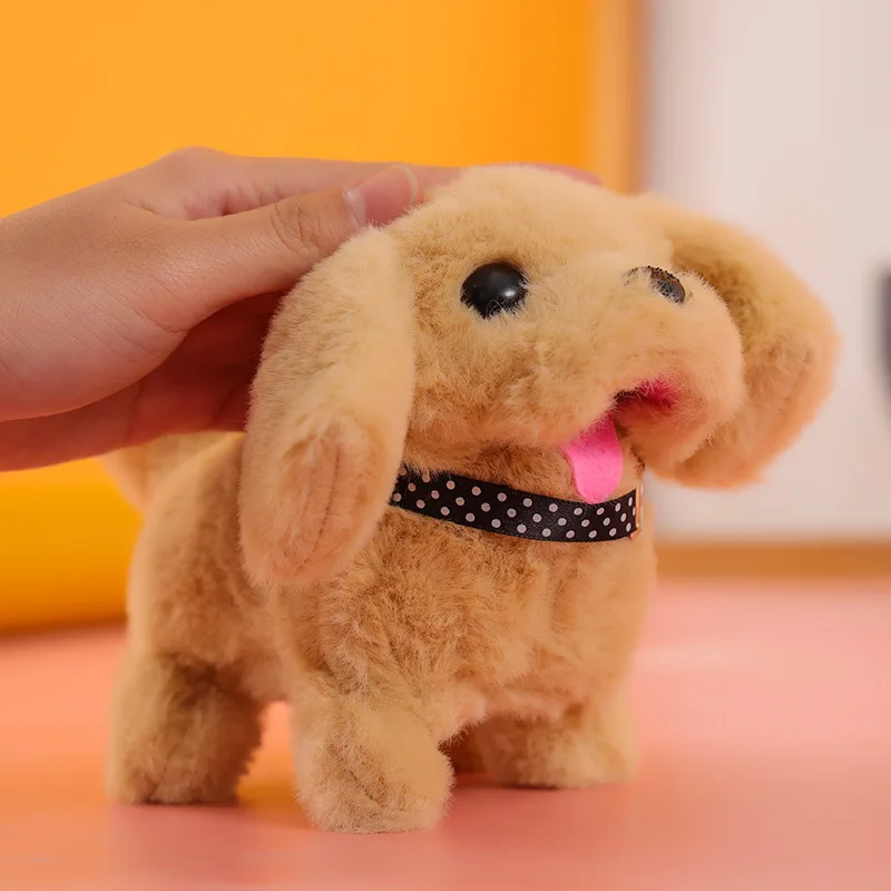 Nuevos juguetes de peluche eléctricos para niños, bonito conejito, simulación de cachorro, caminará, corteza, nódulos, cola, juguete interactivo para regalo para mascotas