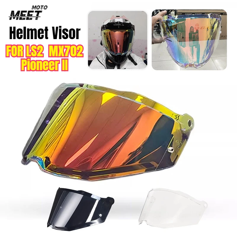 FOR LS2 MX702 PIONEER II Helmet Anti-fog Stickers Motorcycle Adventure Helmet Day and Night Universal Gold Red Visors 헬멧반모