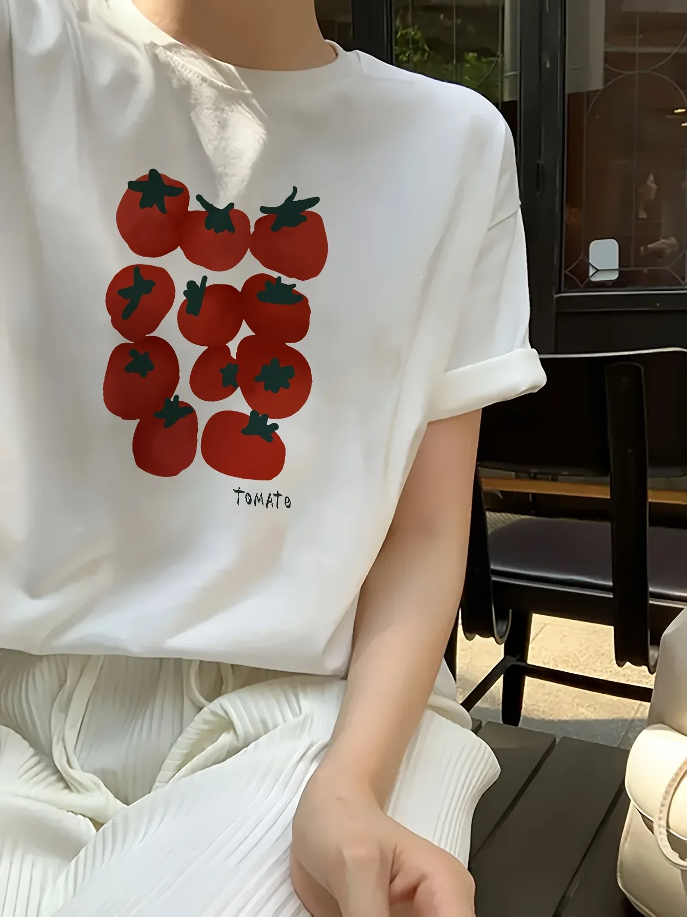 

Girls Tomato Printed Y2K Harajuku Style T-shirt Vintage Short Sleeve Graphic Summer Top Women's Fashion Aesthetic Cloth