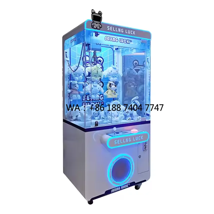

New Arrival Game Center Children Adults Arcade Coin Operated Transparent Crane Claw Doll Machine Catch Toy Gift Game Machine