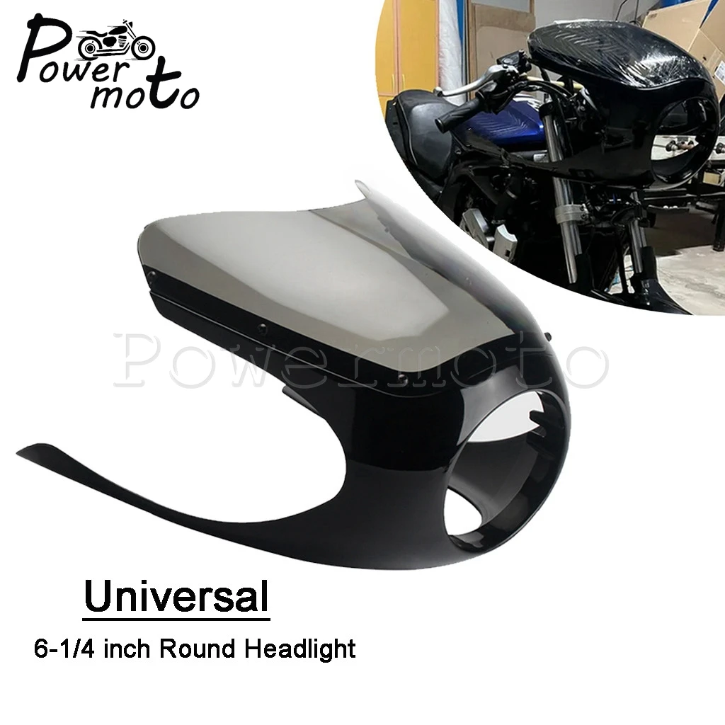 

6-1/4" Headlight Retro Fairing Windshield Cover For Yamaha XS XJ XSR RD 125 200 350 400 500 550 650 700 750 850 900 1000 1100