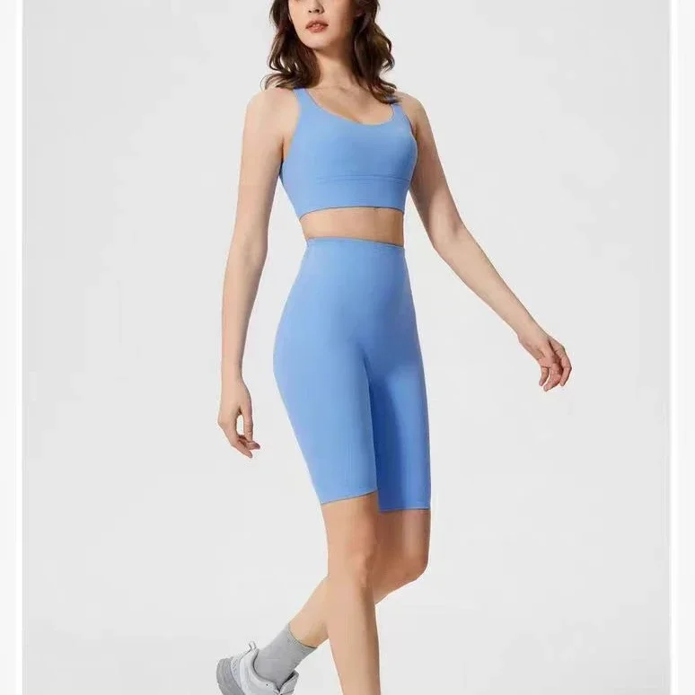 Lemon Align  High Waist Tight Shorts Women's No Awkwardness Line Hip Lift Abdominal Compression Exercise Running 5 Points Pants