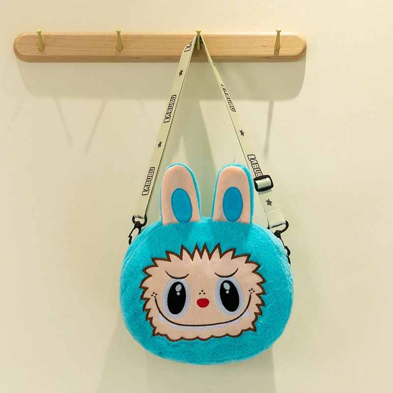 New Labubu Shoulder Bag Cartoon Large Capacity Handbag Kawaii Plush Toys Bag Student Funny HandBags The Monsters Kids Girl Gifts